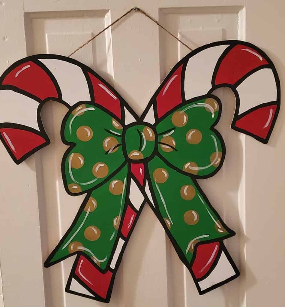 Paint Guide Door Hanger Template Christmas Stencil Cut Template Christmas Candy Cane Door Hanger Template Christmas Template