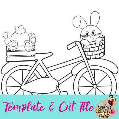 Bike w bunnies template and cut file