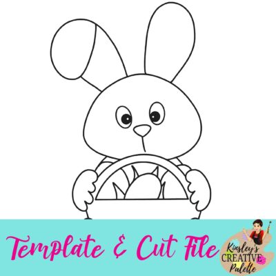 Bunny with Basket Template and cut file