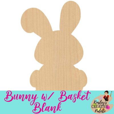Bunny with basket blank door template