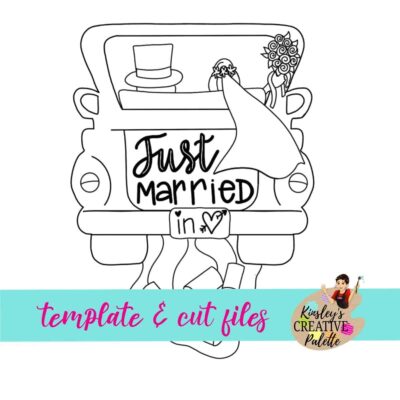 Just Married Truck Door Hanger Template (Downloadable)